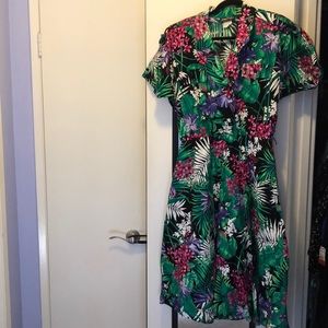 Vintage tropical midi dress